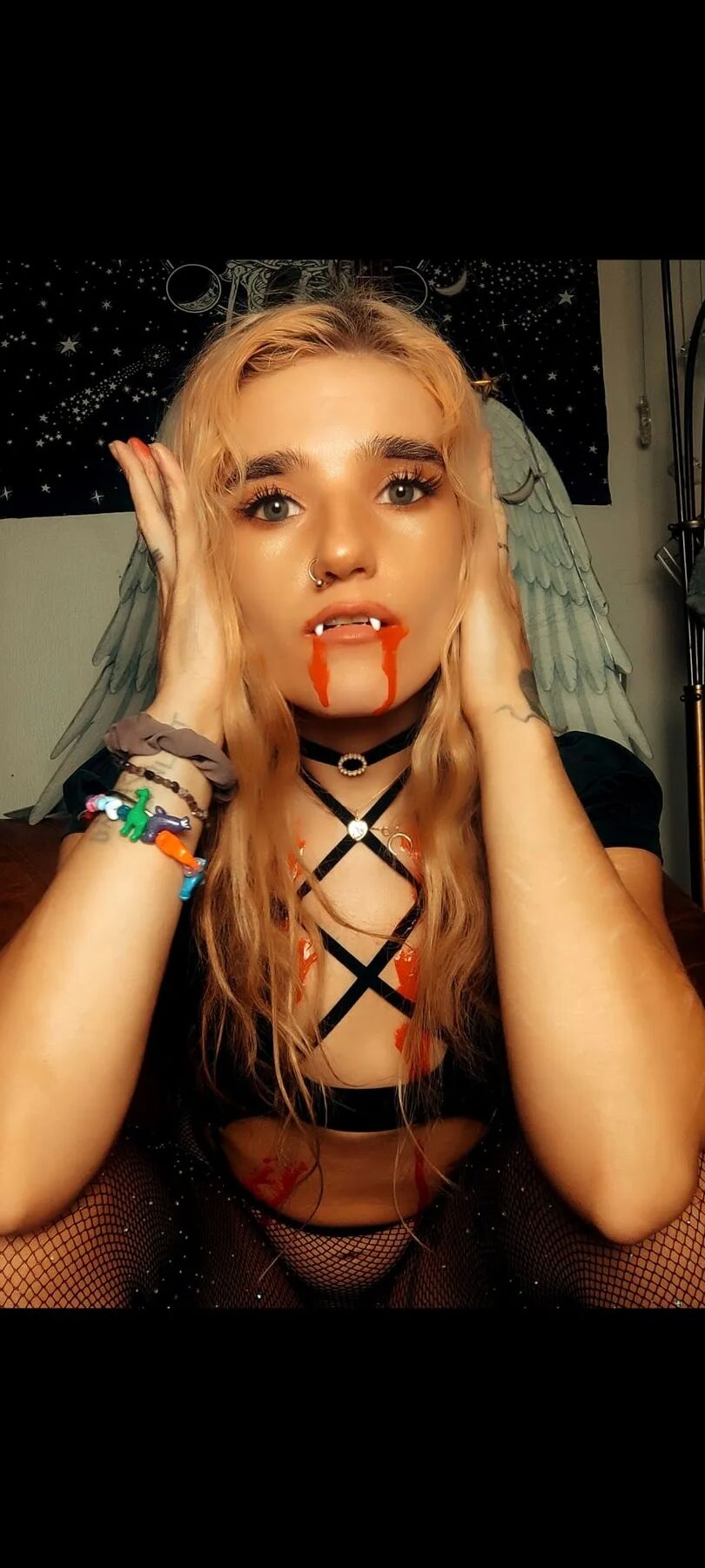 Bloodthirsty vampire is waiting for you under the moon