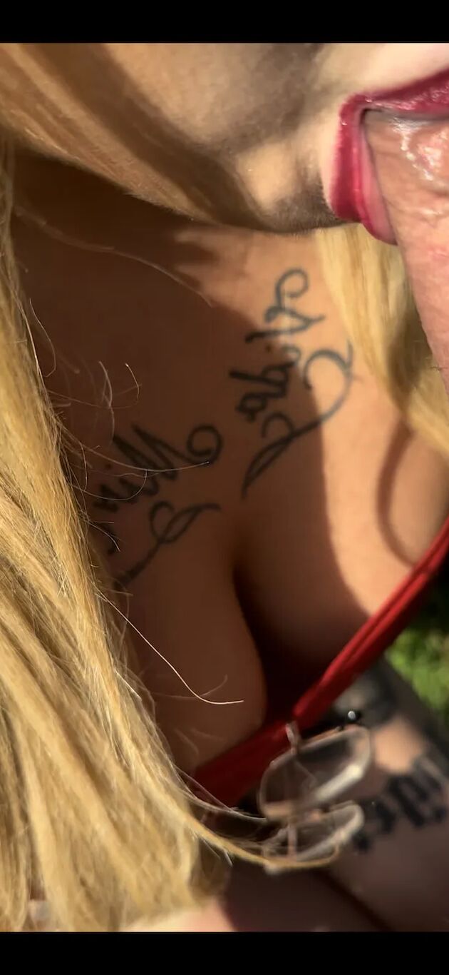 Daisy finds a cock in the garden