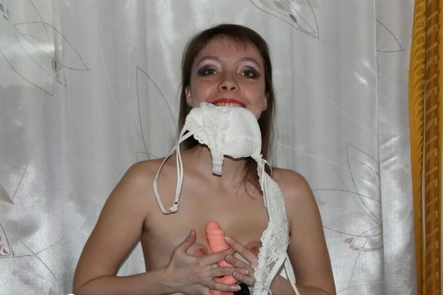 Kinky stepsister in fishnets uses a toy