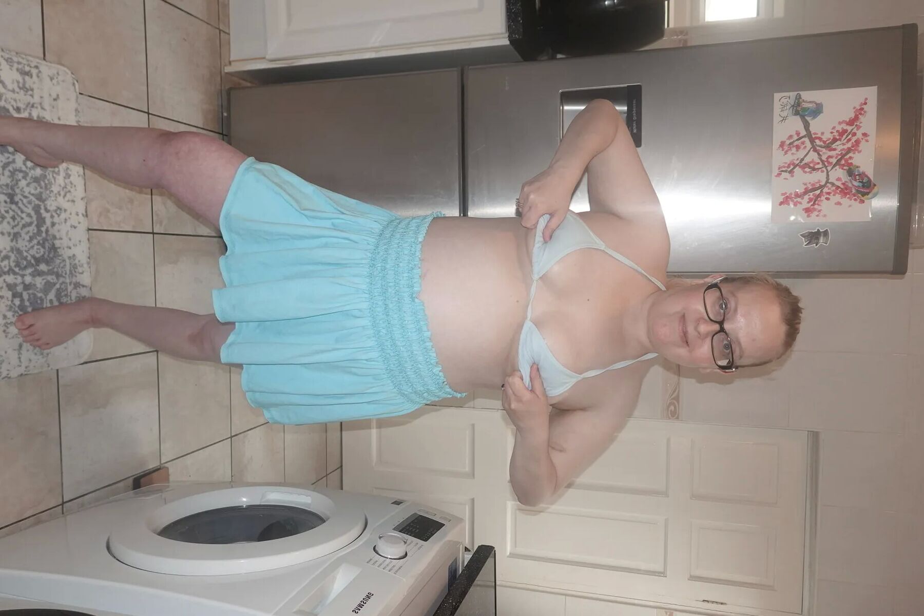 Bikini top and Miniskirt
