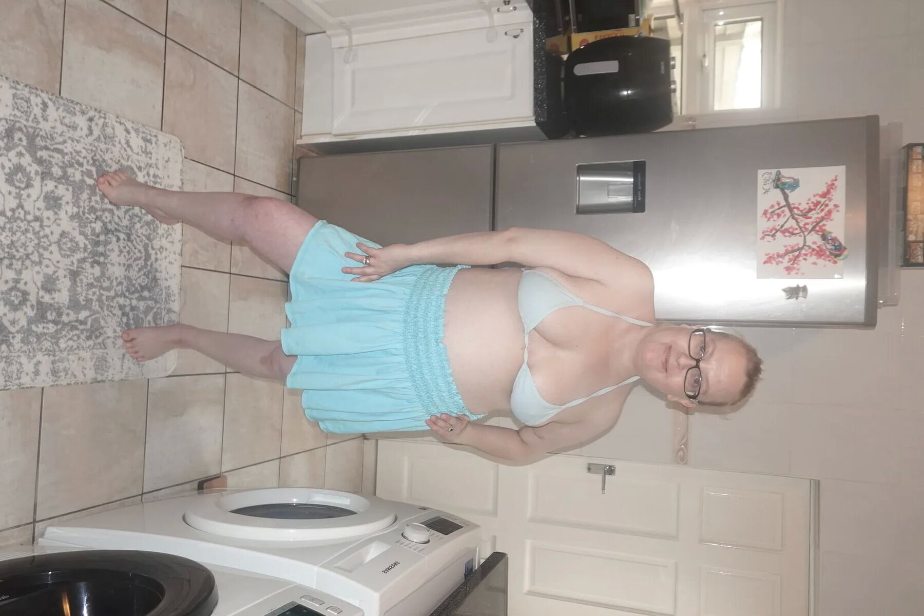 Bikini top and Miniskirt