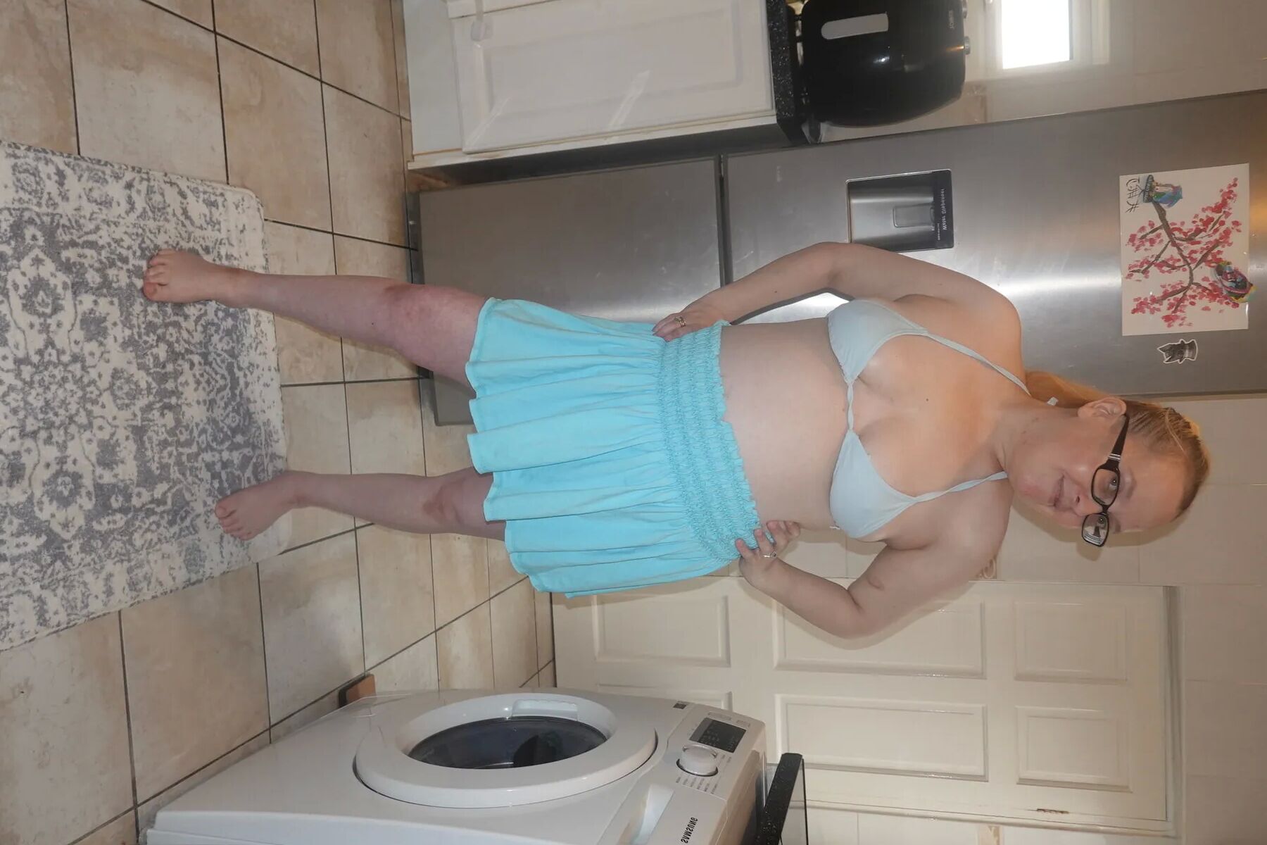 Bikini top and Miniskirt