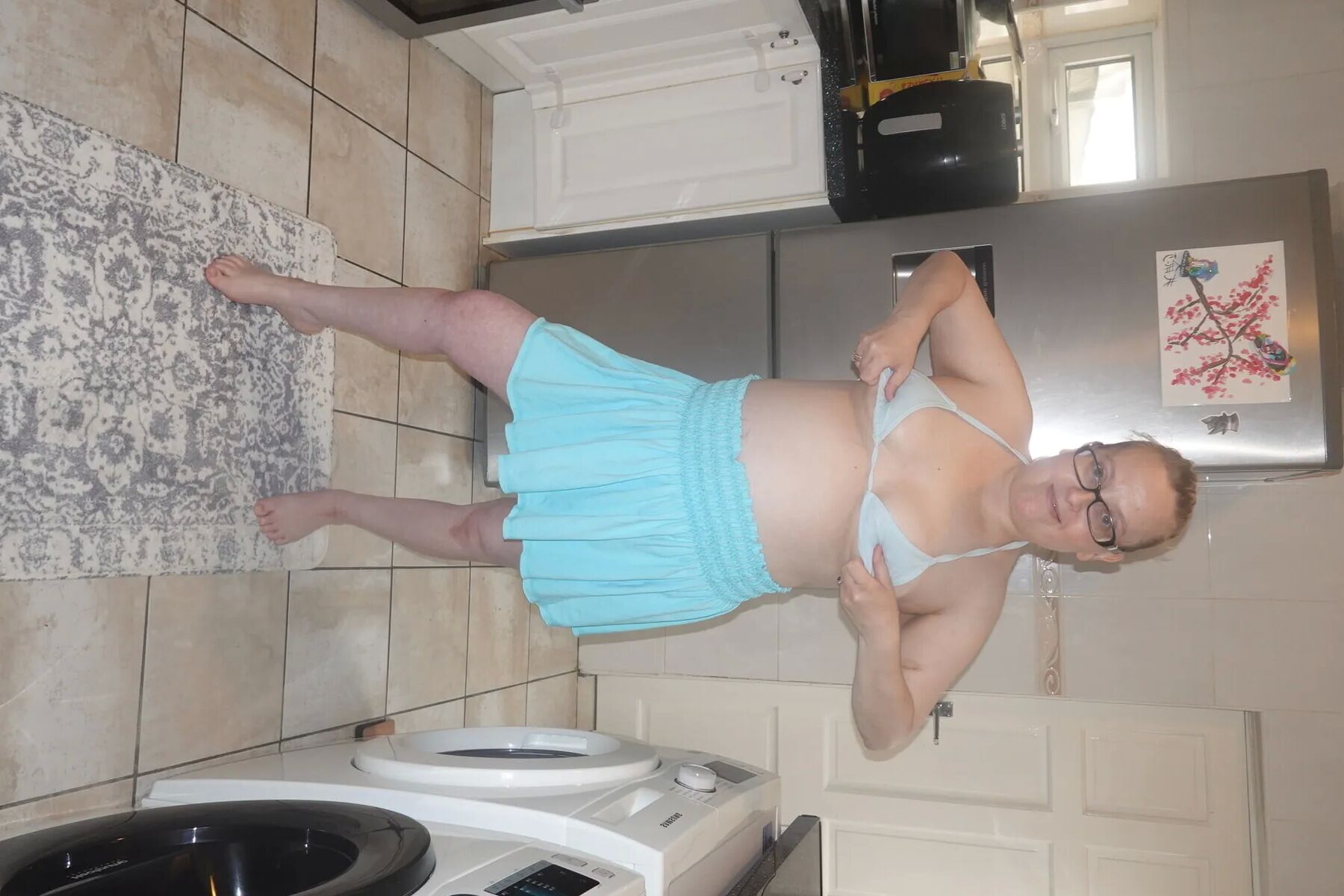 Bikini top and Miniskirt