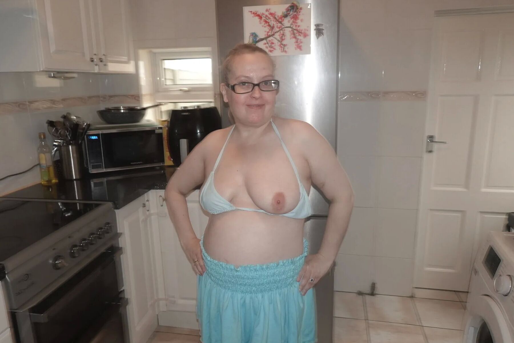 Bikini top and Miniskirt
