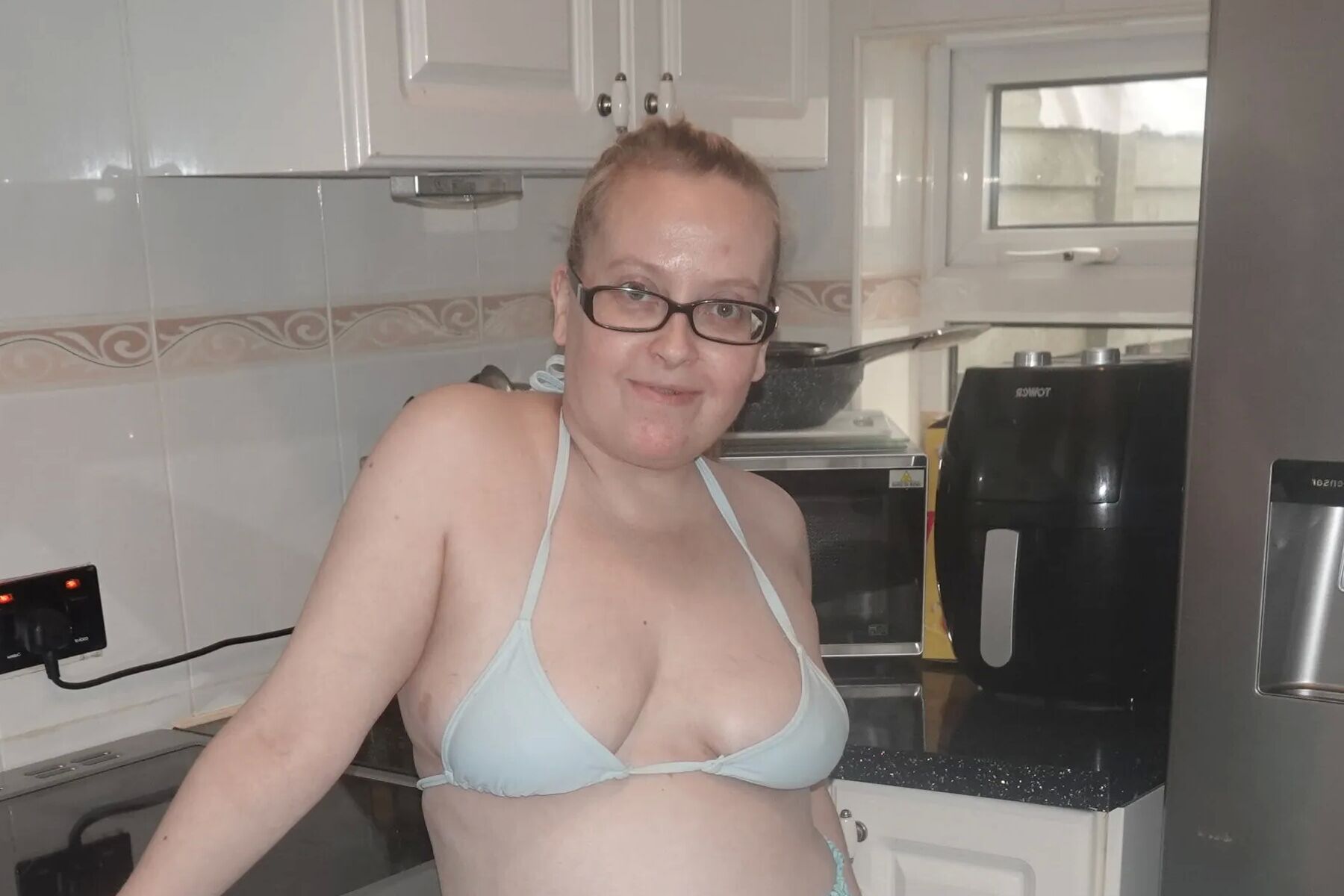 Bikini top and Miniskirt