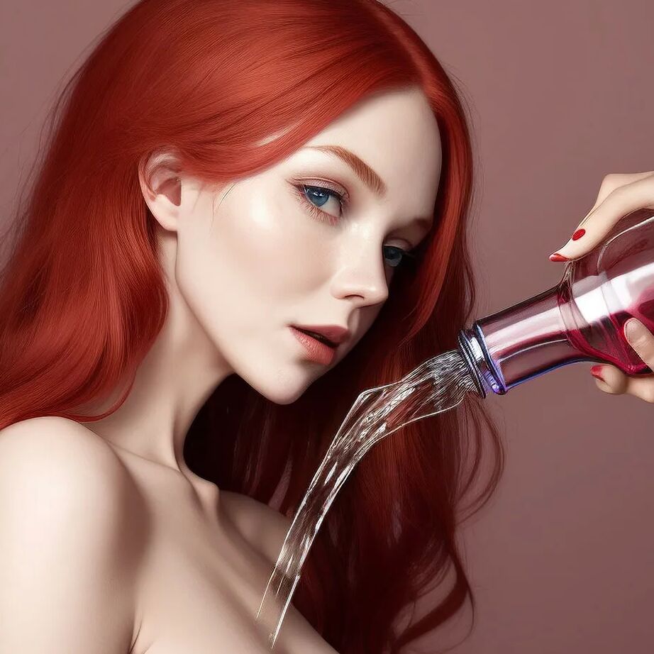 Woman Struggling to Drink Water