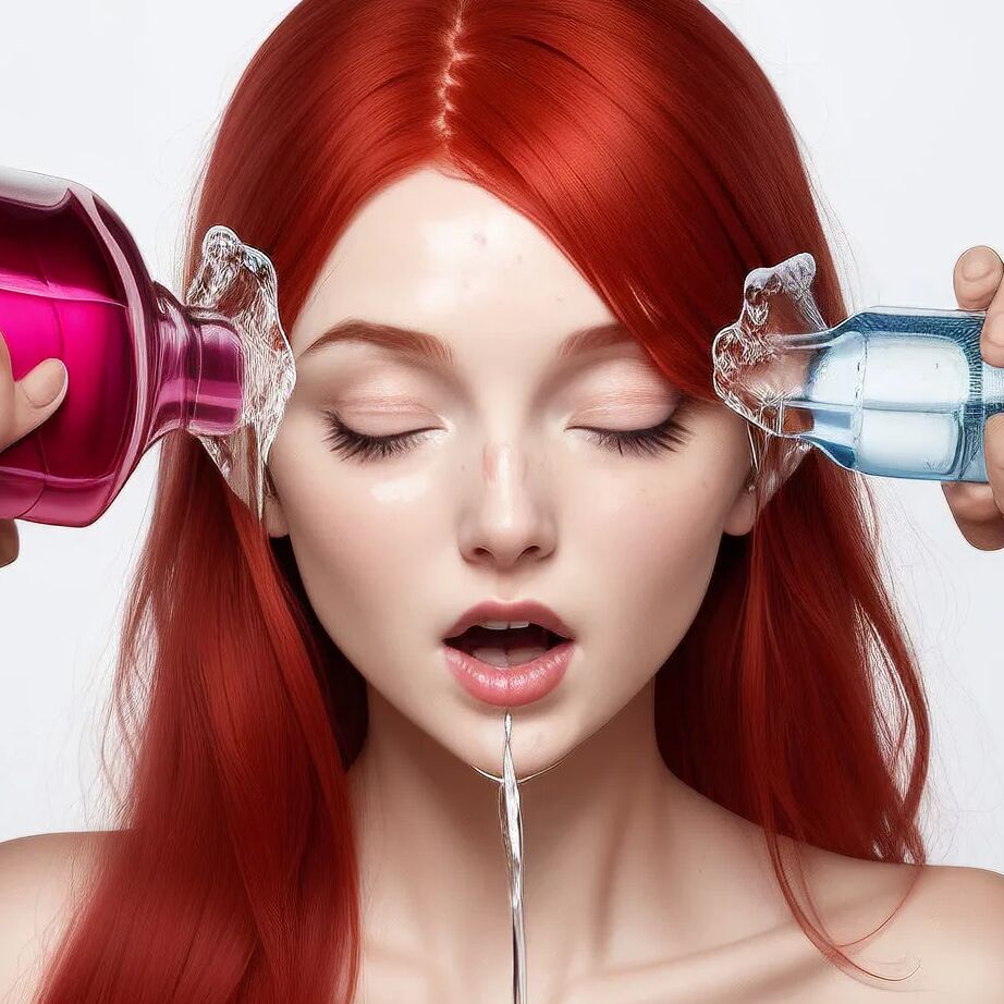 Woman Struggling to Drink Water
