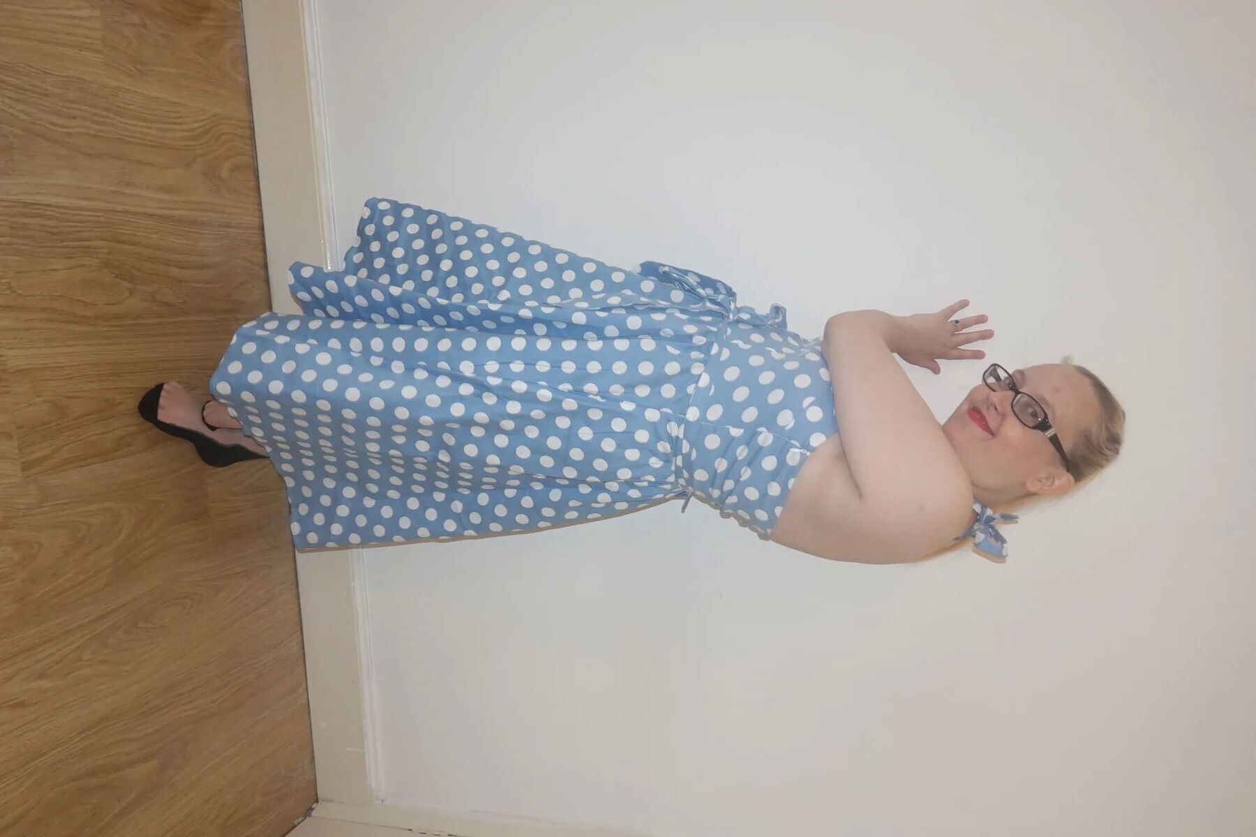 50's style dress with vintage nylon stockings
