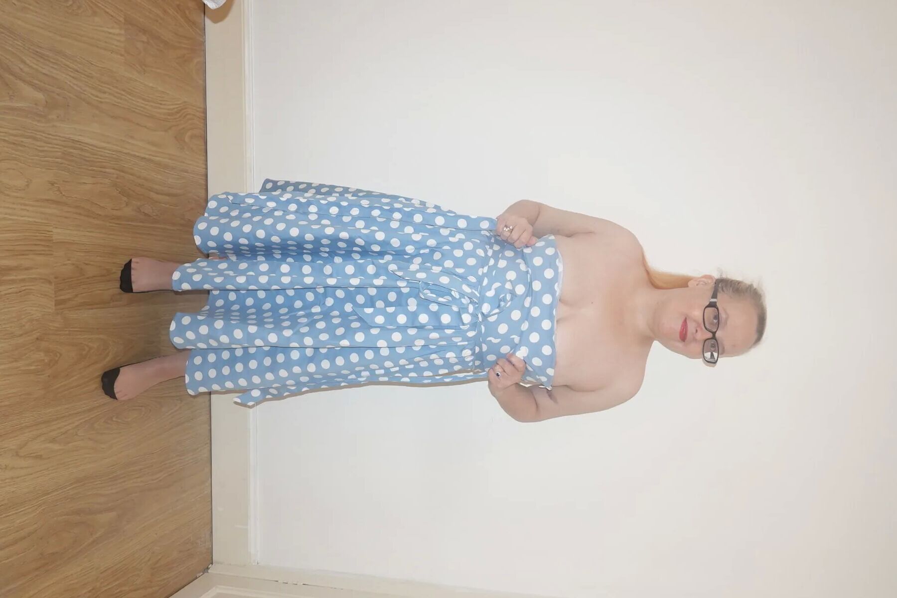 50's style dress with vintage nylon stockings