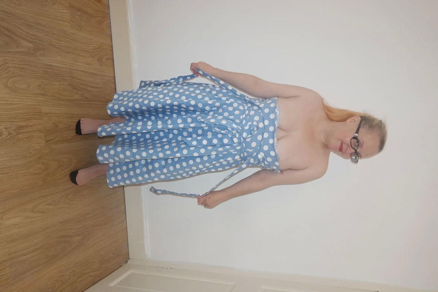 50's style dress with vintage nylon stockings