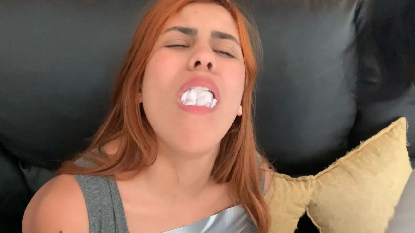 Hogtaped Student Lectured With Foot Whipping In Tape Bondage