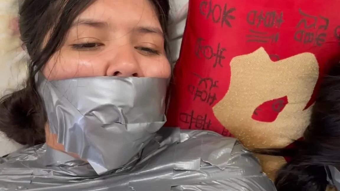 5 Mummified Girls Barefoot In Duct Tape Bondage