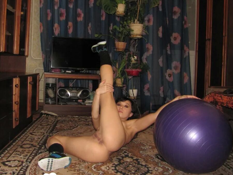 Working out on a ball got me wet