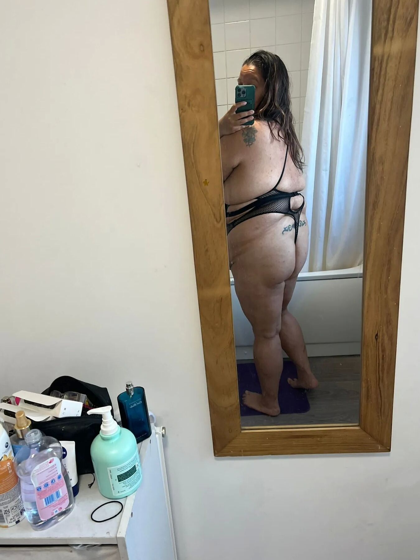 In sexy Black laundry