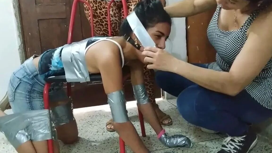 Bent Over For Lesbian Feet Worship In Bondage - Selfgags