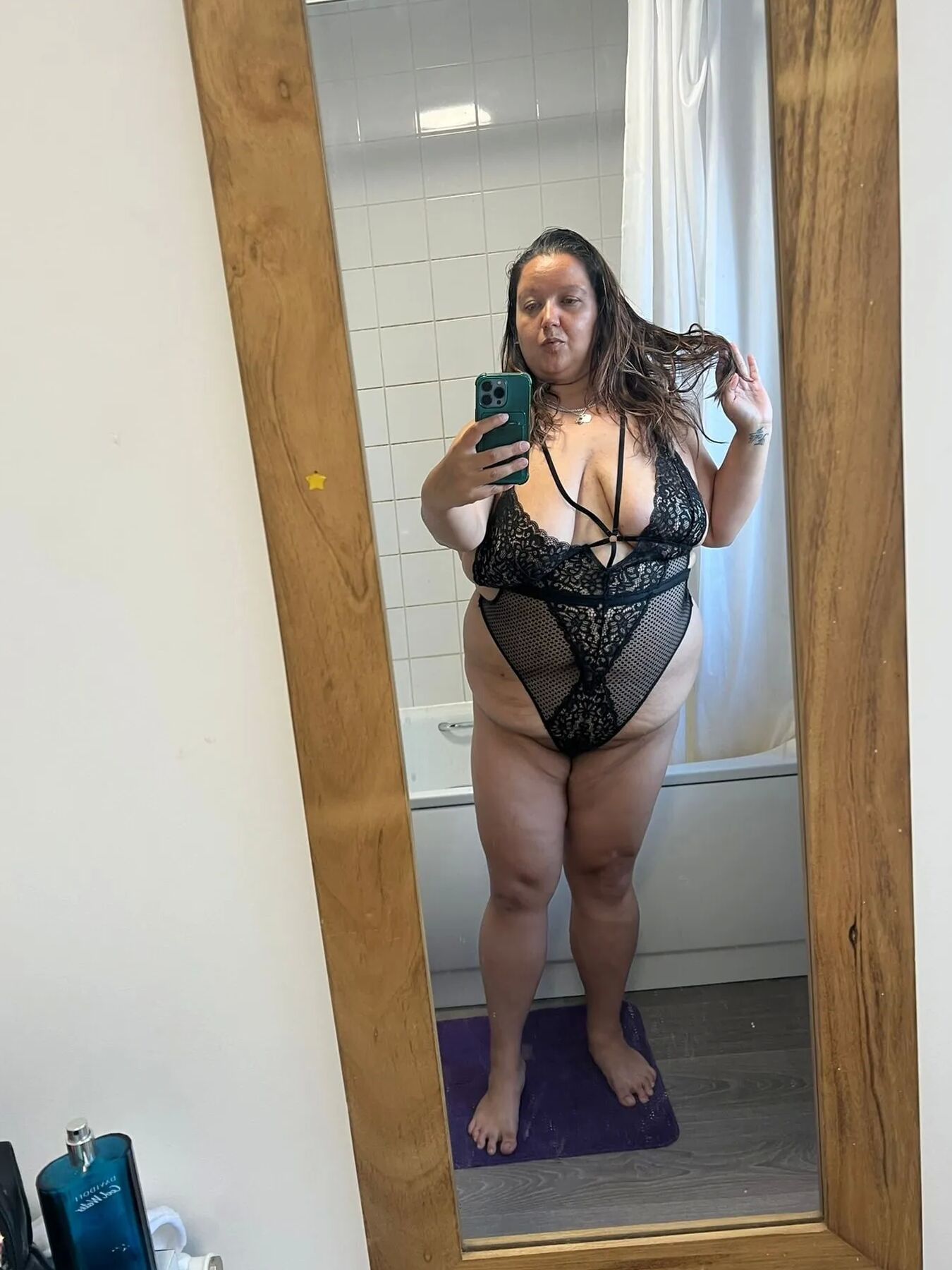 In sexy Black laundry