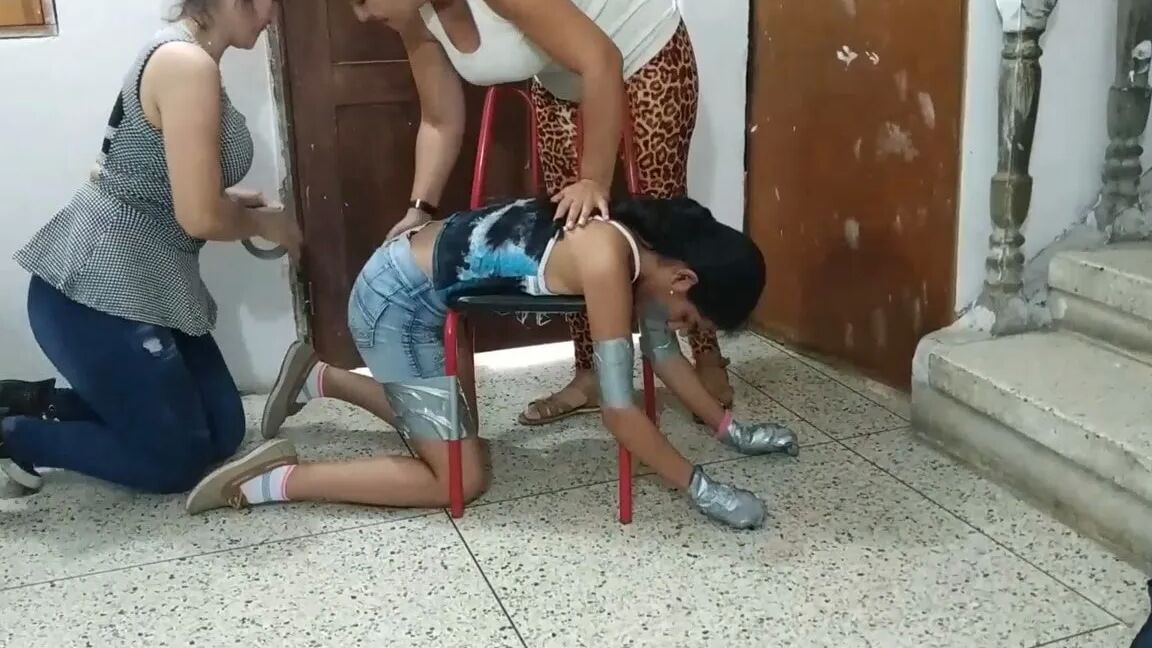 Bent Over For Lesbian Feet Worship In Bondage - Selfgags