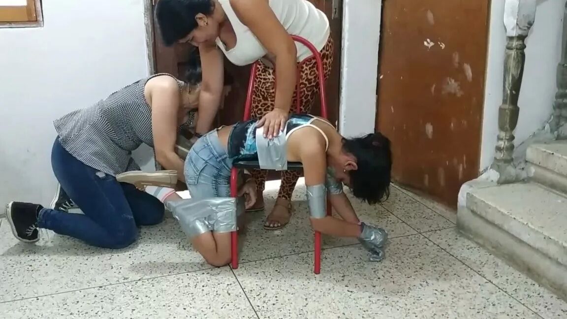 Bent Over For Lesbian Feet Worship In Bondage - Selfgags