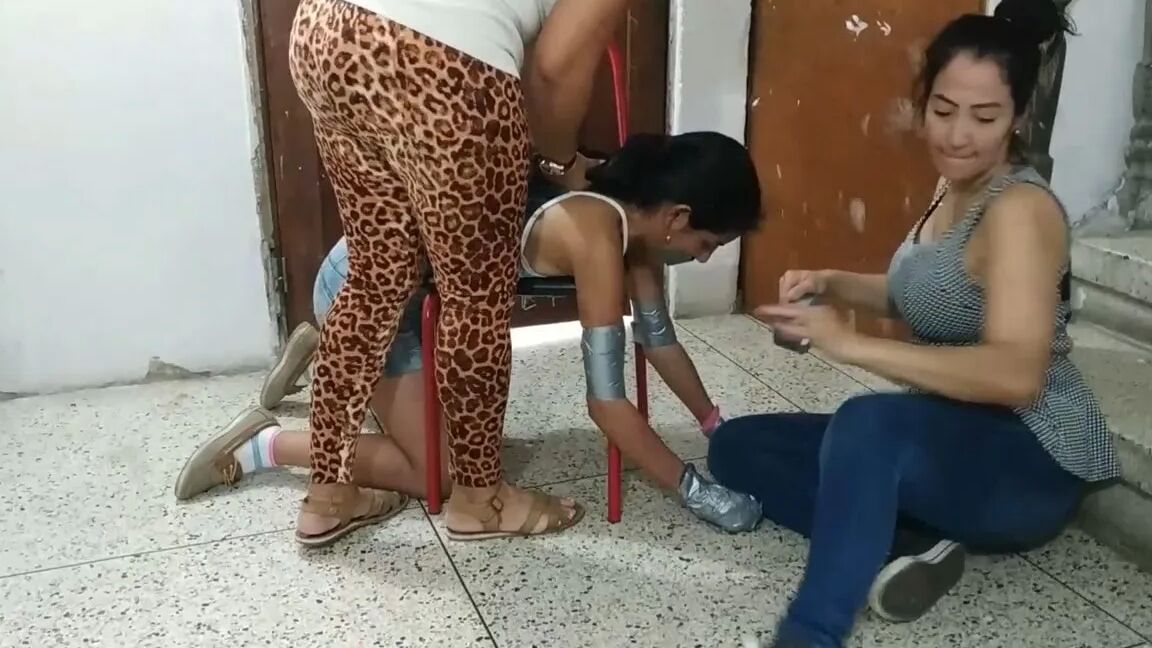 Bent Over For Lesbian Feet Worship In Bondage - Selfgags