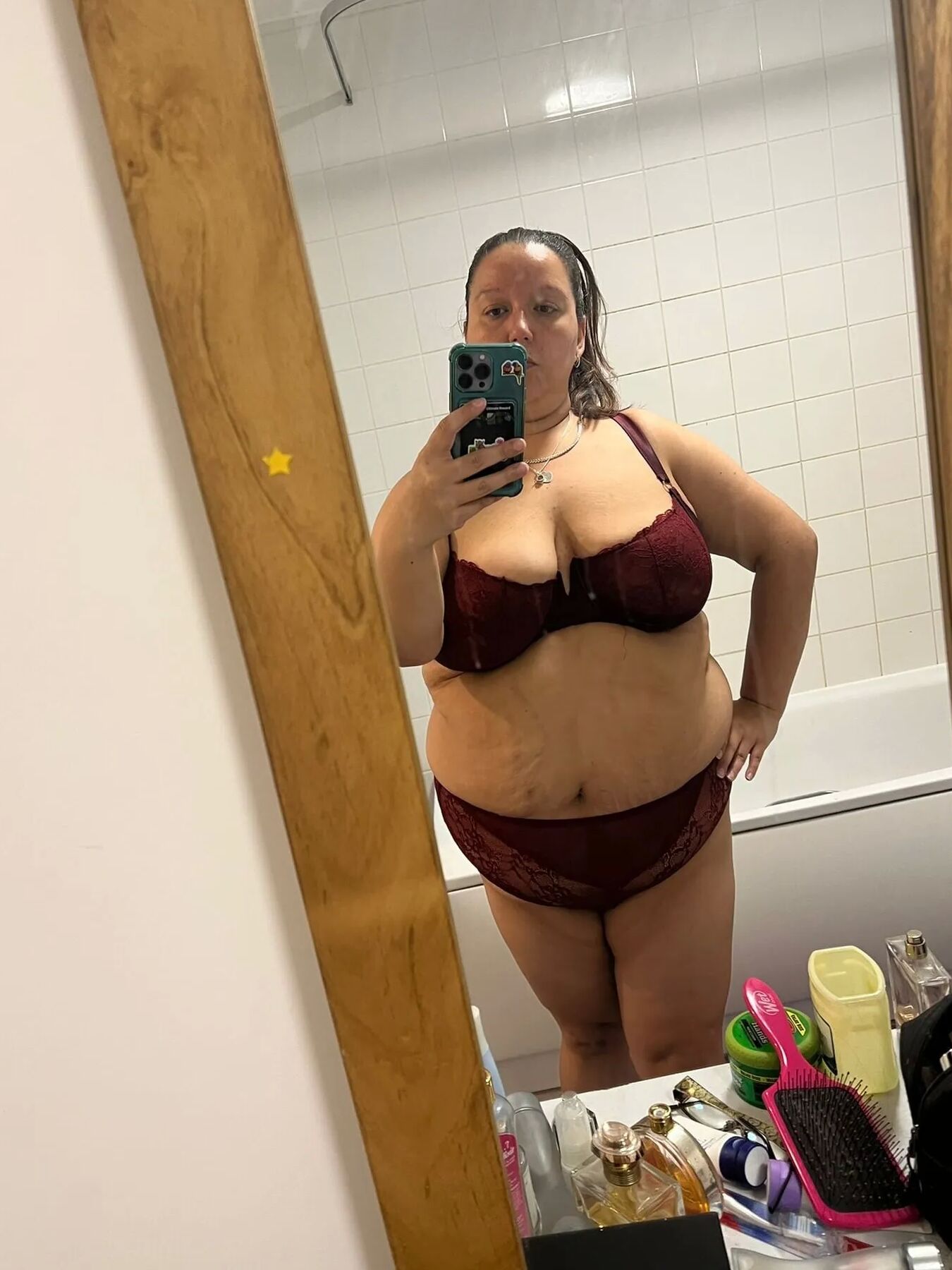 Posing in sexy laundry