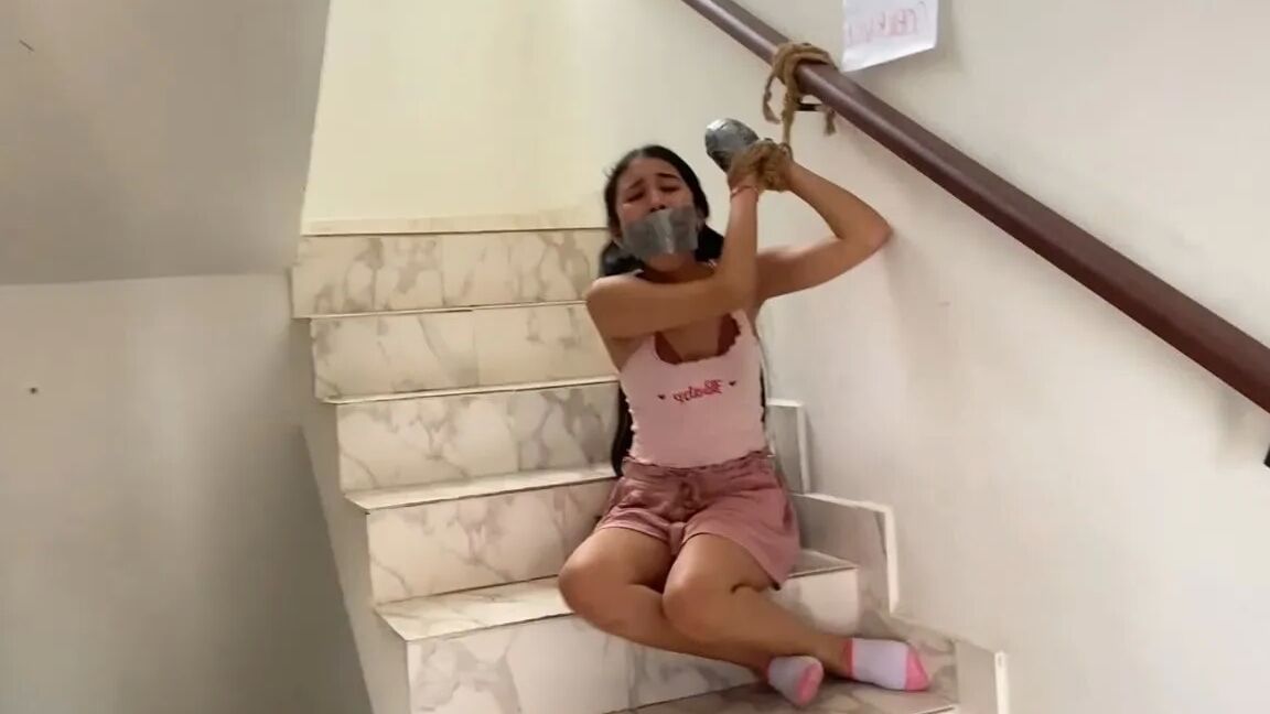 18-Year-Old Girl Bound By Bad Bitches - Selfgags