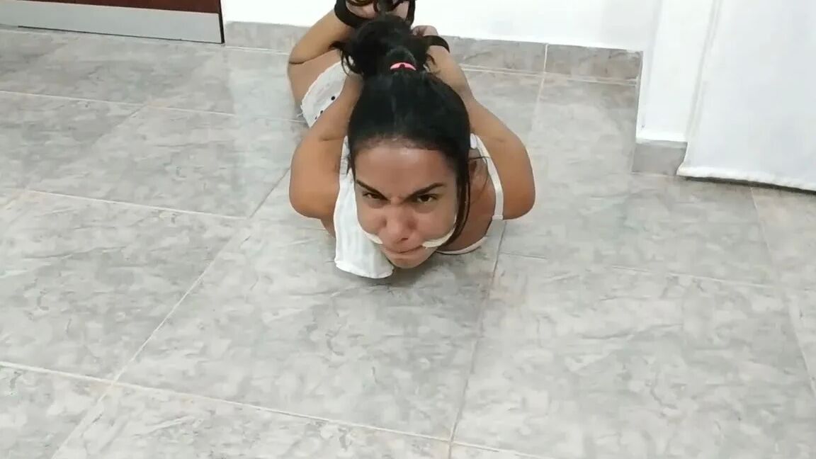 Cleave Gagged Girl Hogtied In Lingerie - Selfgags