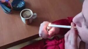Deepthroat with Coffee and cigarette