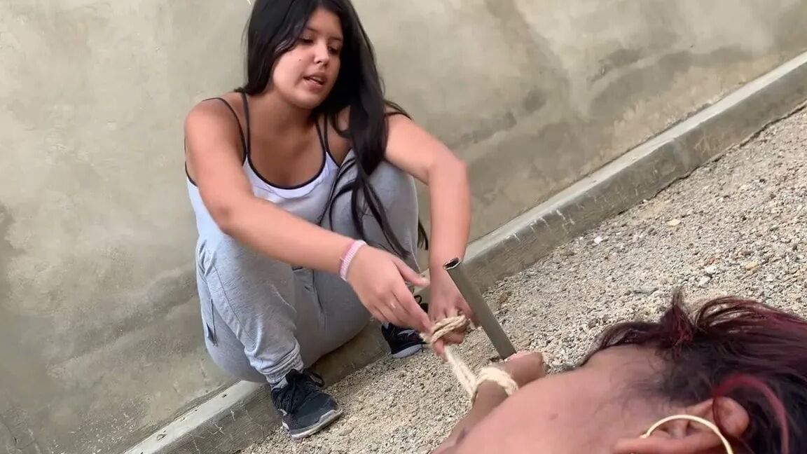 Tied Spreadeagle During Yoga Class - Selfgags
