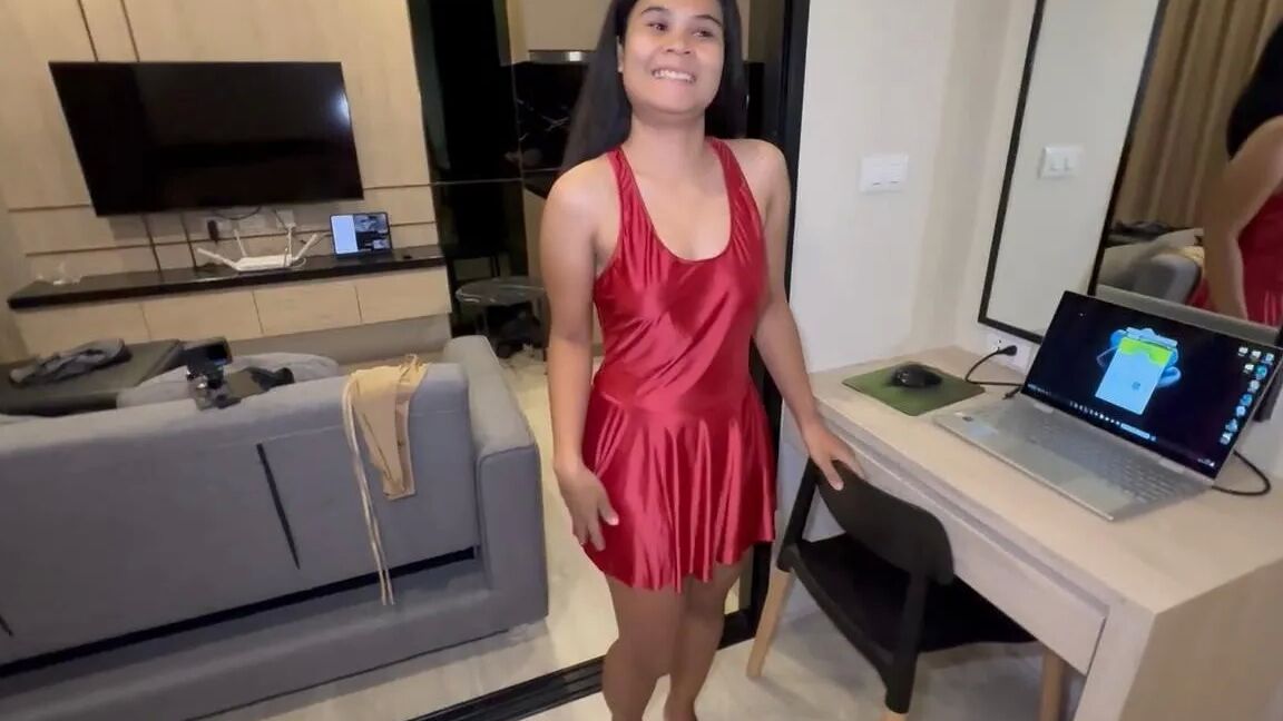 Thai Teen in Shiny Gold Lingerie
