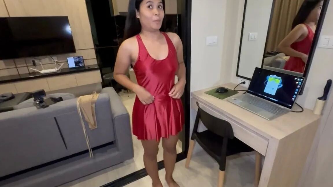 Thai Teen in Shiny Gold Lingerie