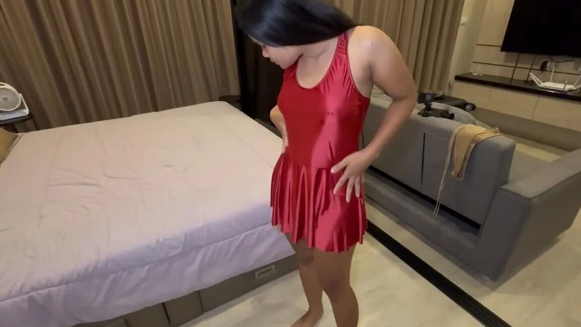 Thai Teen in Shiny Gold Lingerie