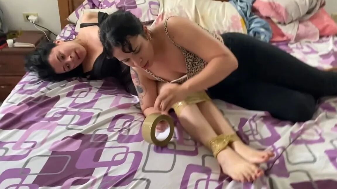 Slutty Stepsister Hogtied And Pantyhose Hooded - Selfgags