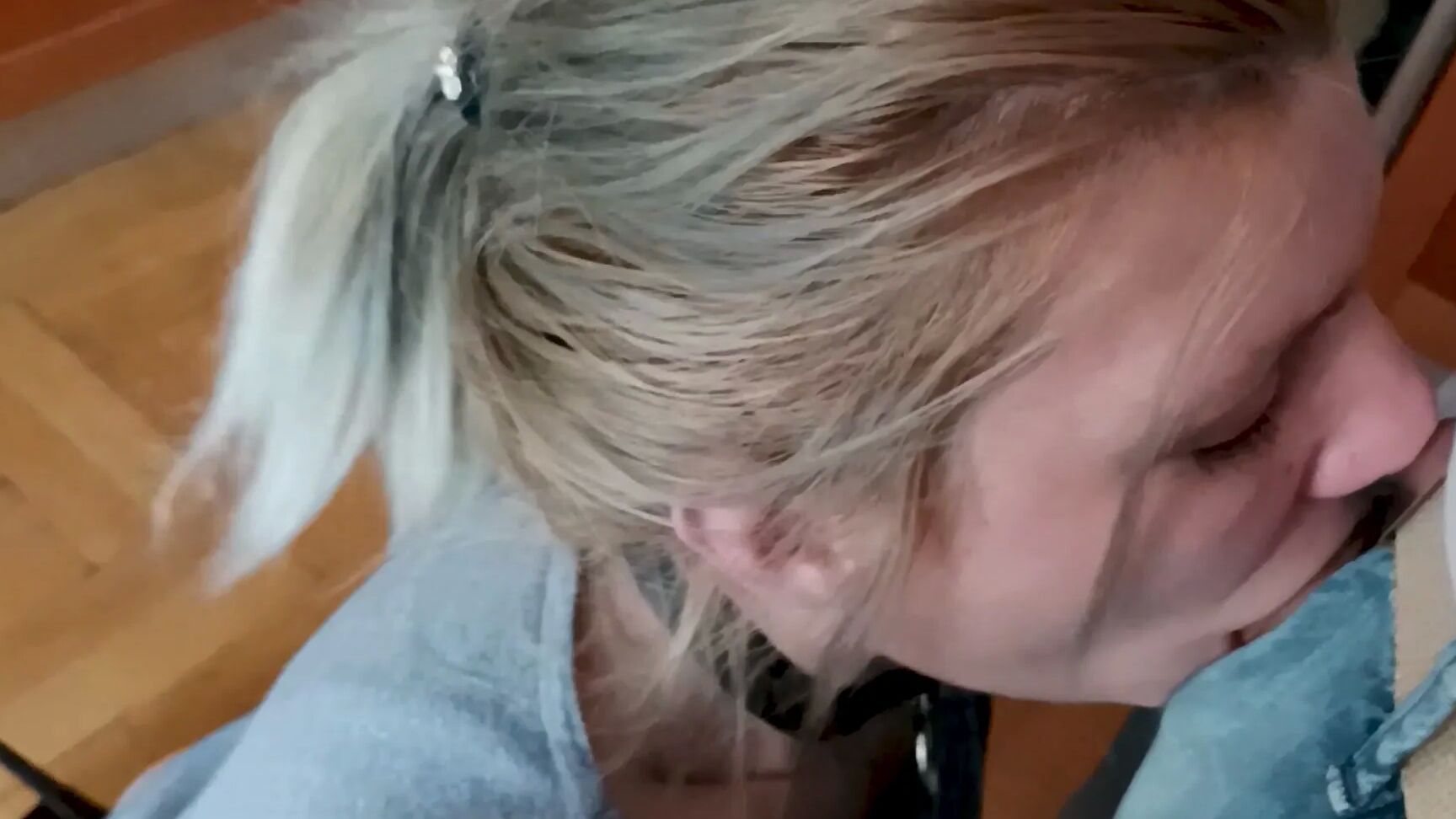 Cock Sucking Blond one her Knees Pleasing Master