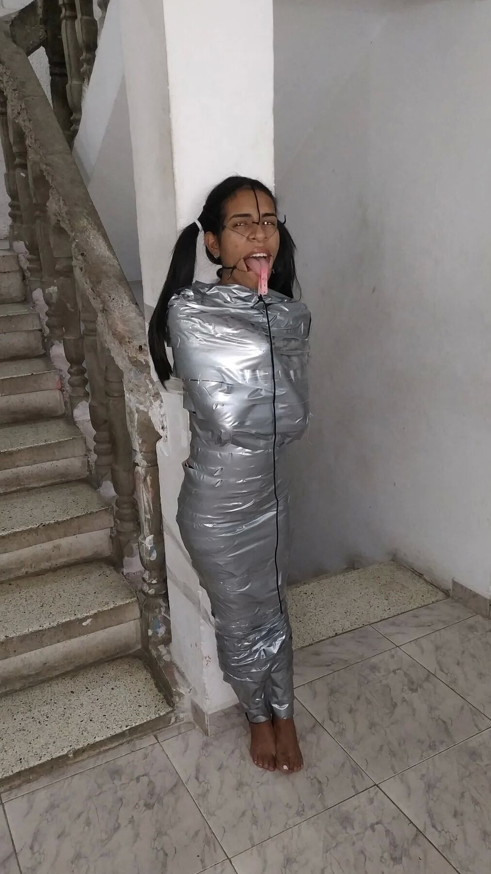 Mummified Latina Slut Mouth Hooked And Helpless