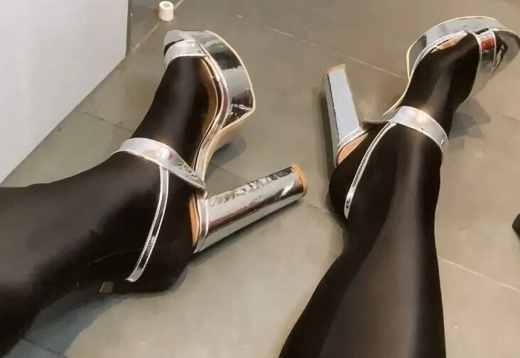 Silver Heels, Black Spandex