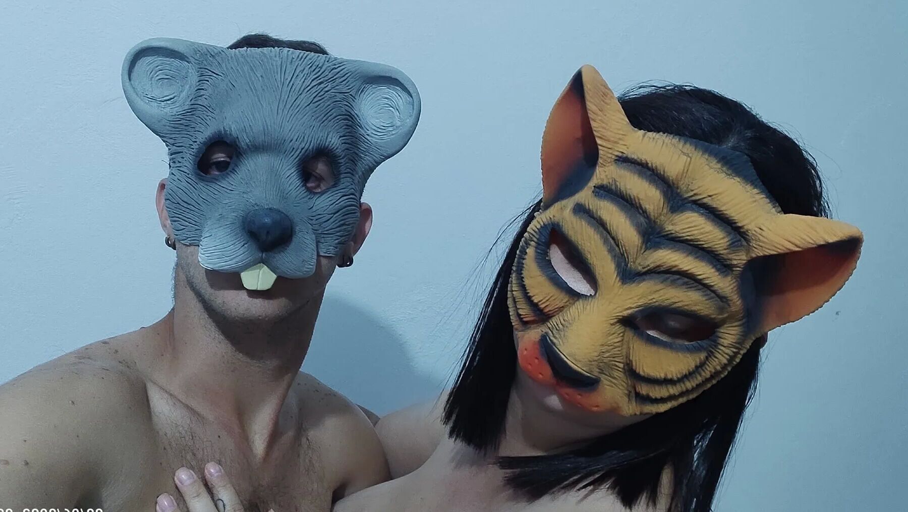 MY MARRIED HER WITH TIGER AND MOUSE MASK COSPLAY FANTASY SEX