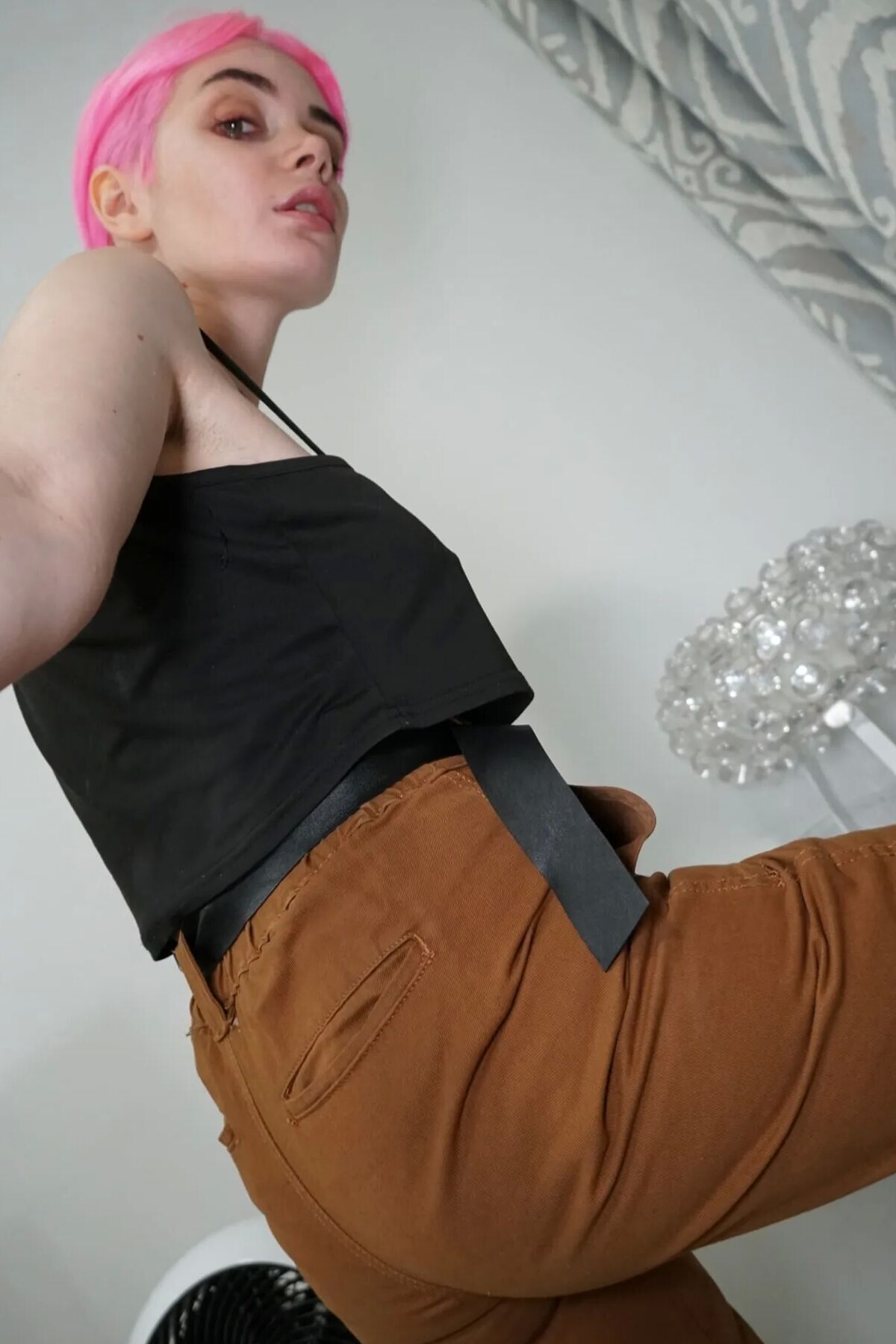 Pink-haired pixie cut and hot POV nudes