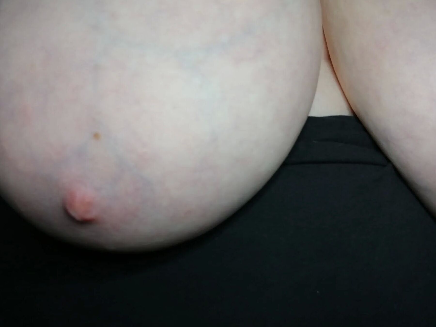 Opening my dressing gown to show my tits