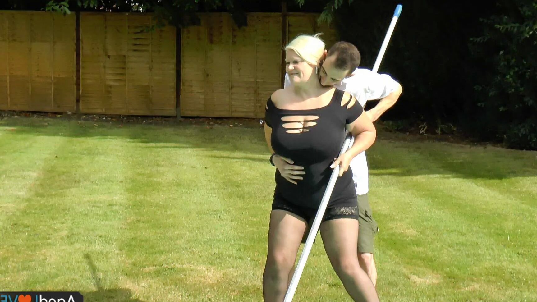 Lacey Starr and pool-boy with big dick