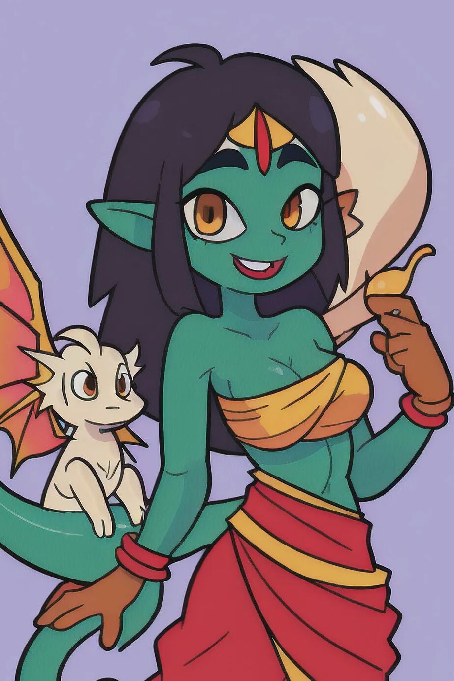 Anjali at the Clothing Optional Baby Dragon Petting Zoo