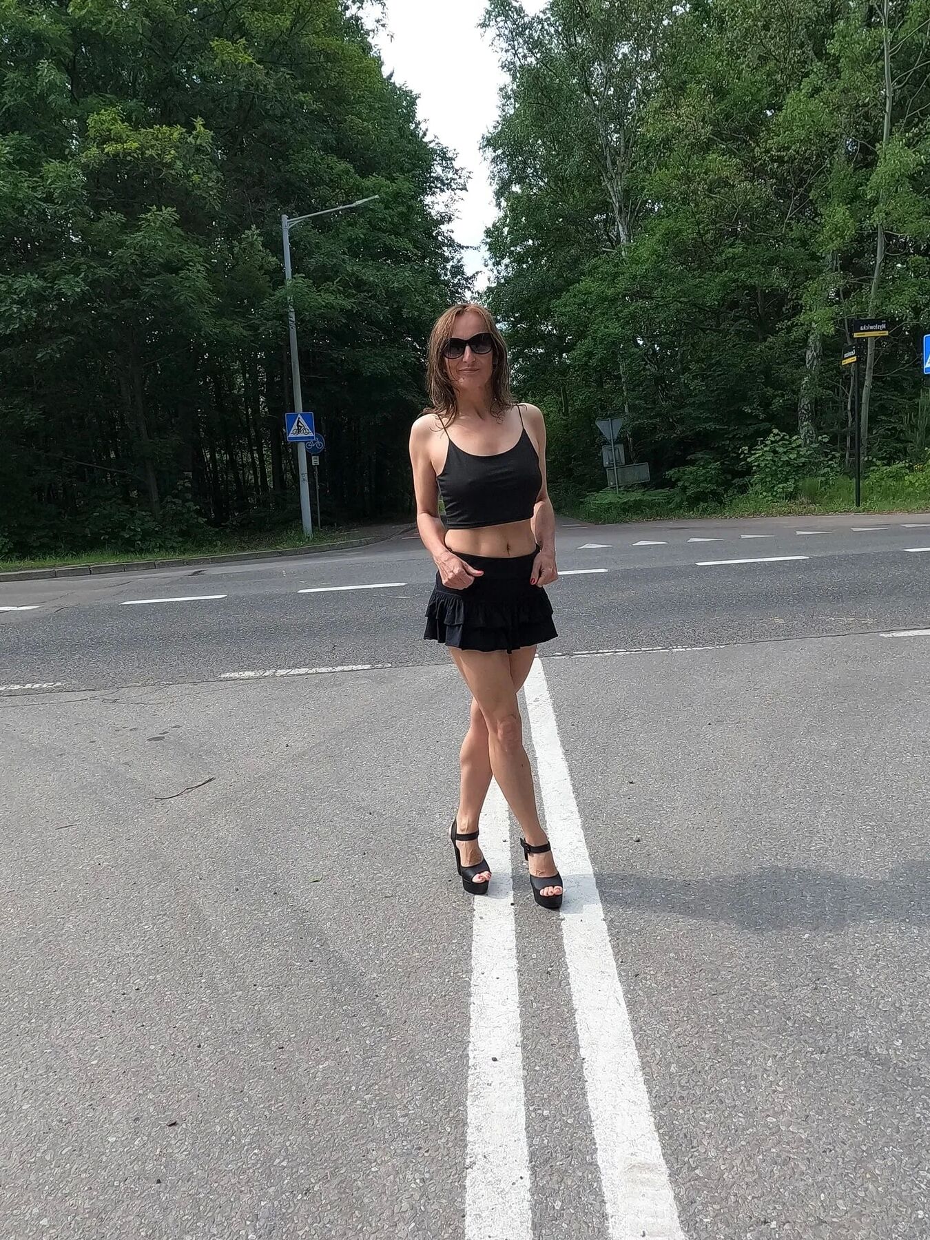 Mini skirt for a walk