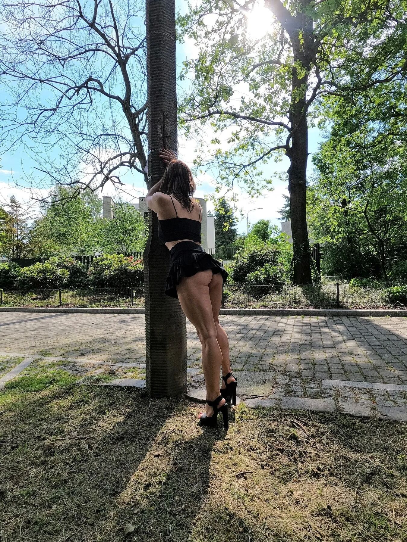 Mini skirt for a walk