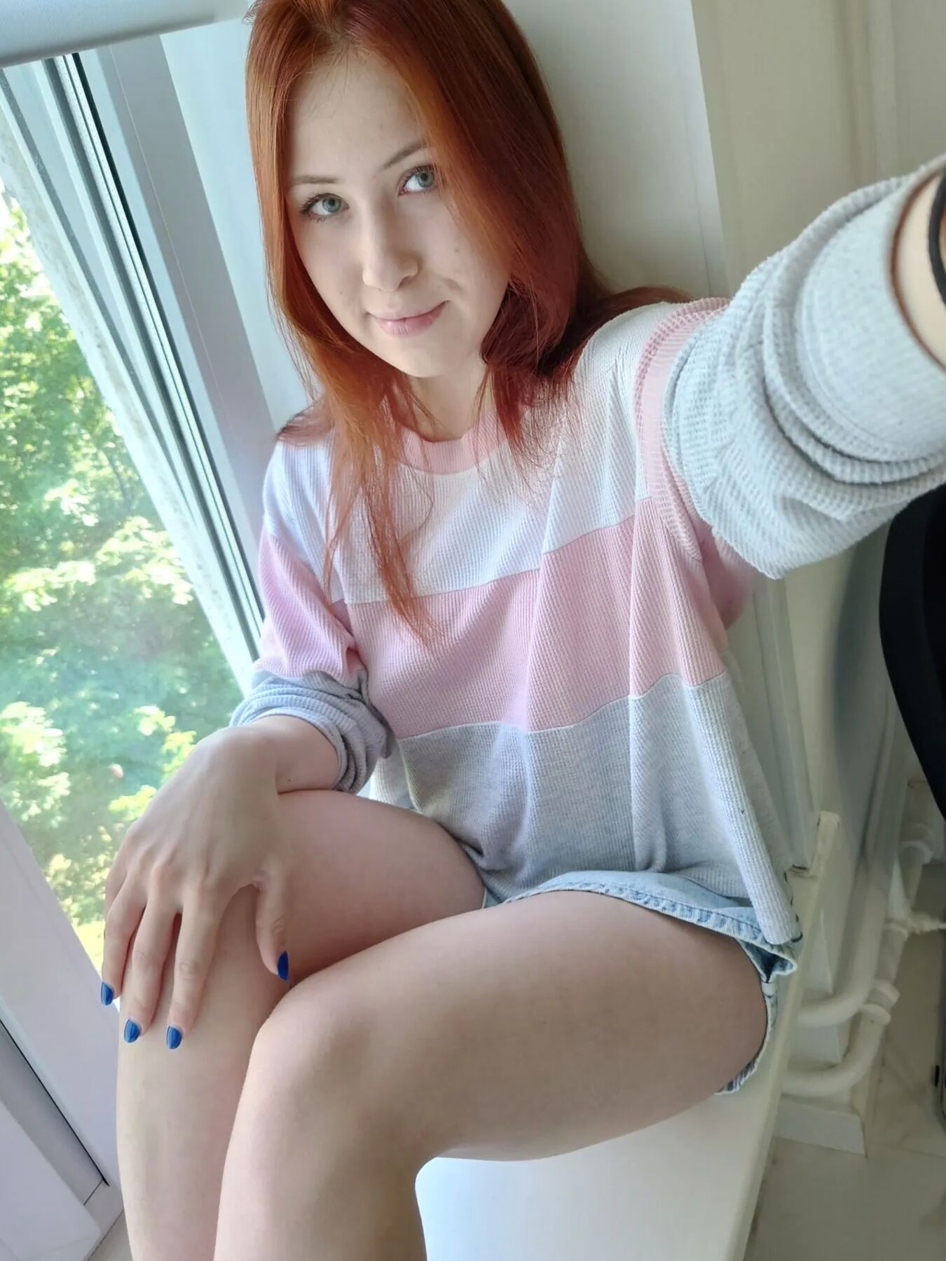 Posing by the window turns into nudes