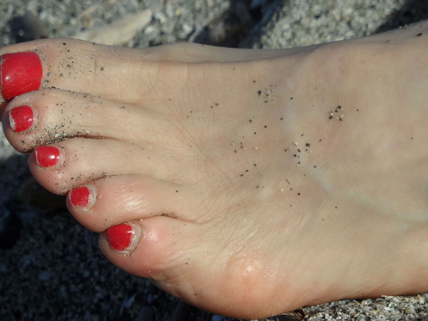 Lying at the beach