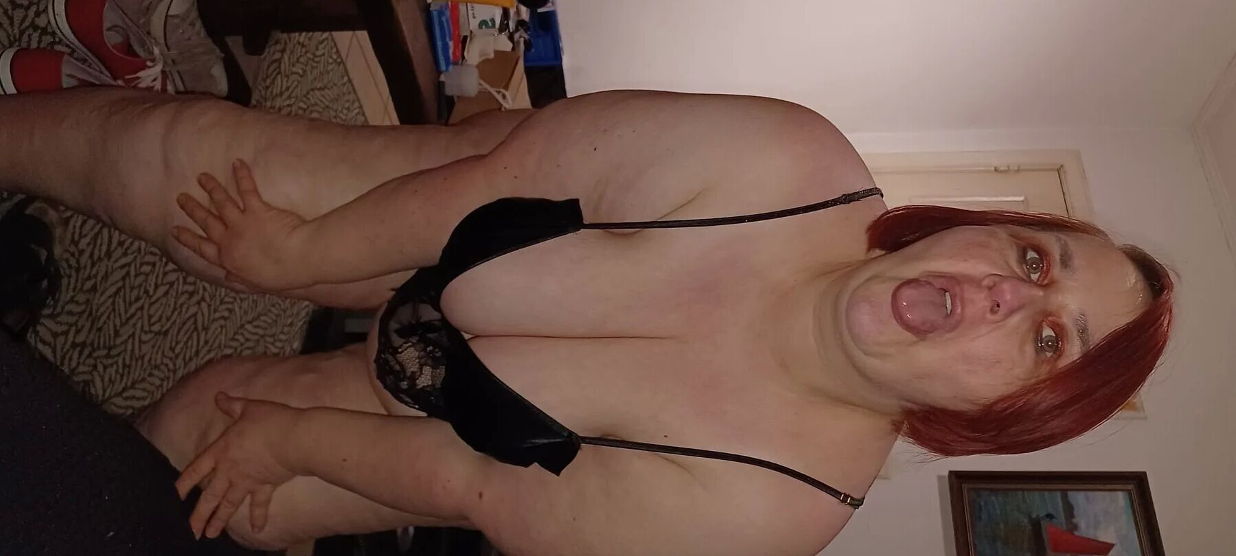 Hony Karcelyne black undies.