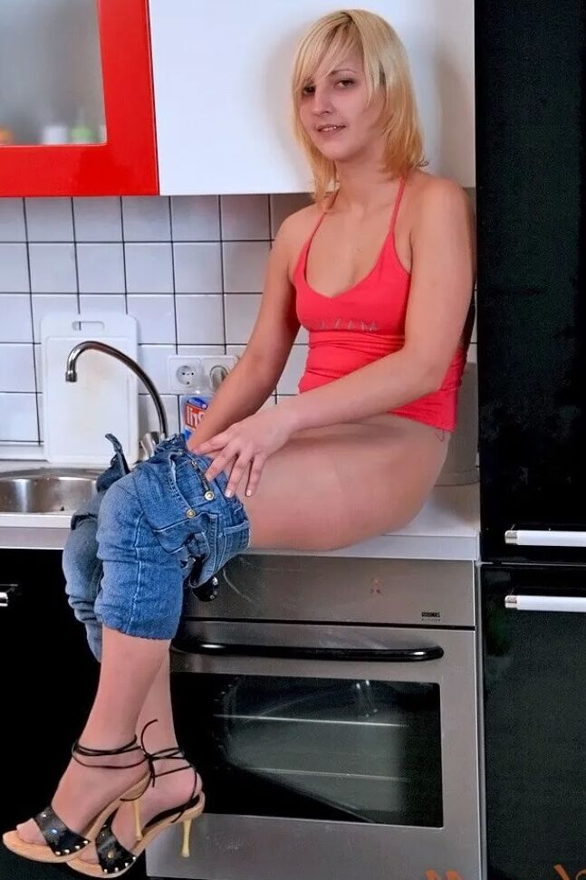 Blonde In Blue Jeans and Pantyhose