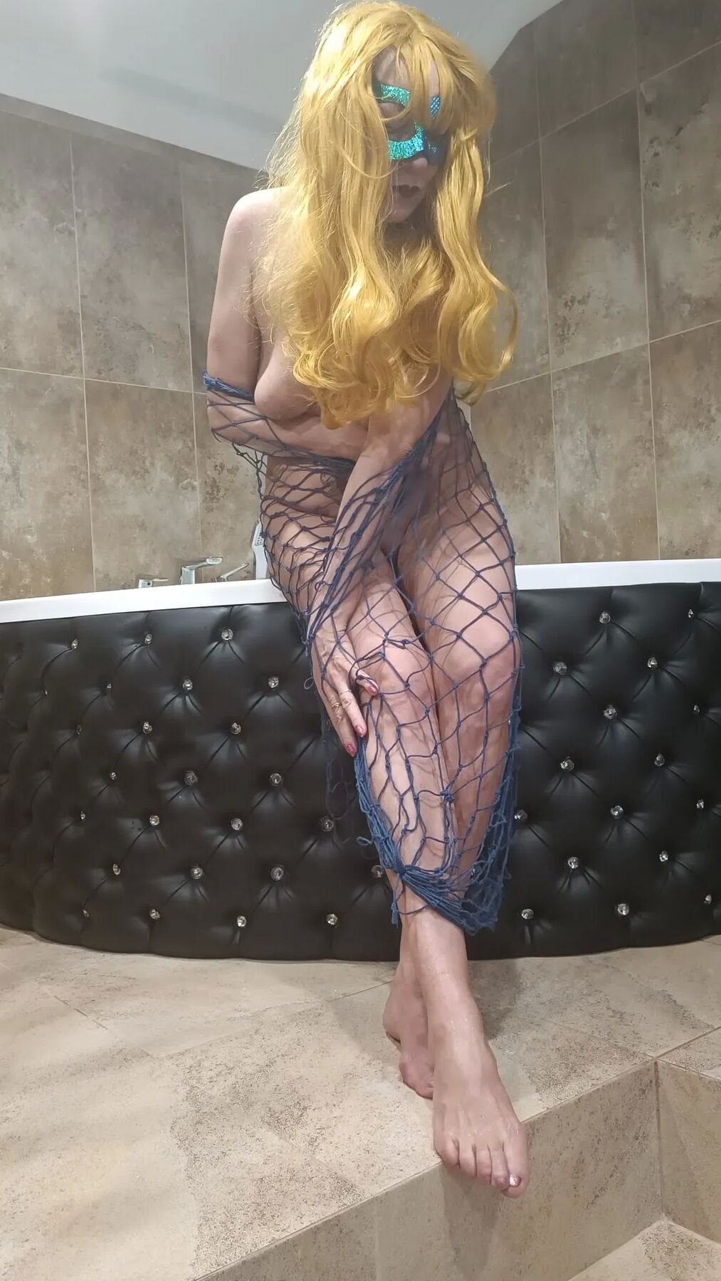 Naughty milf mermaid in jacuzzi