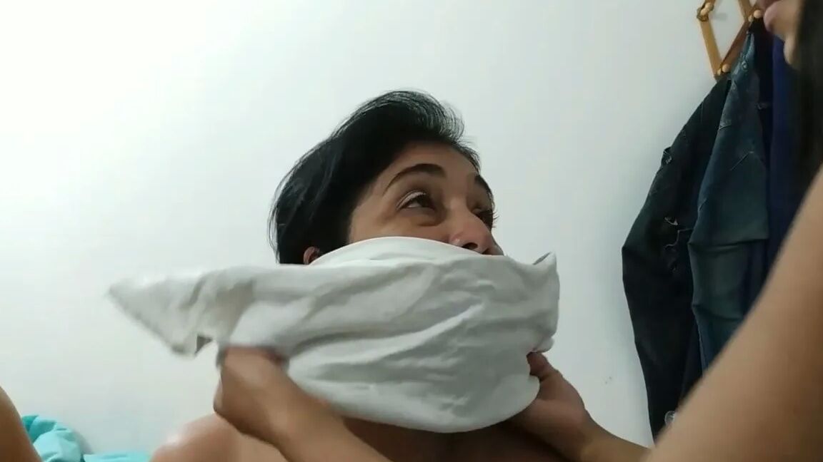 Lesbian MILF Play Partners Tied Naked, Spanked And Gagged