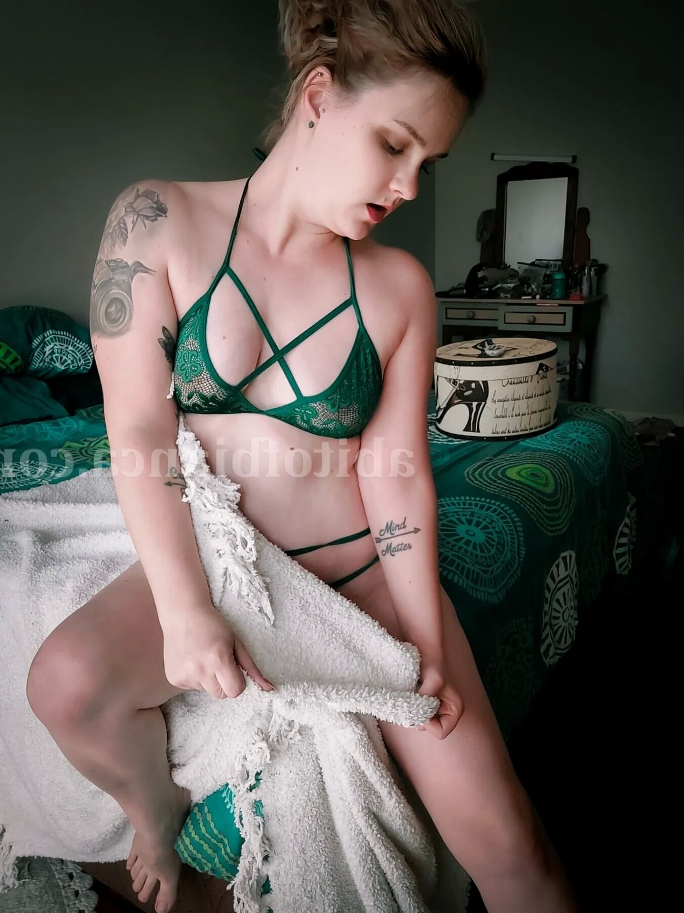 ABitOfBianca Green Lingerie Set Onlyfans