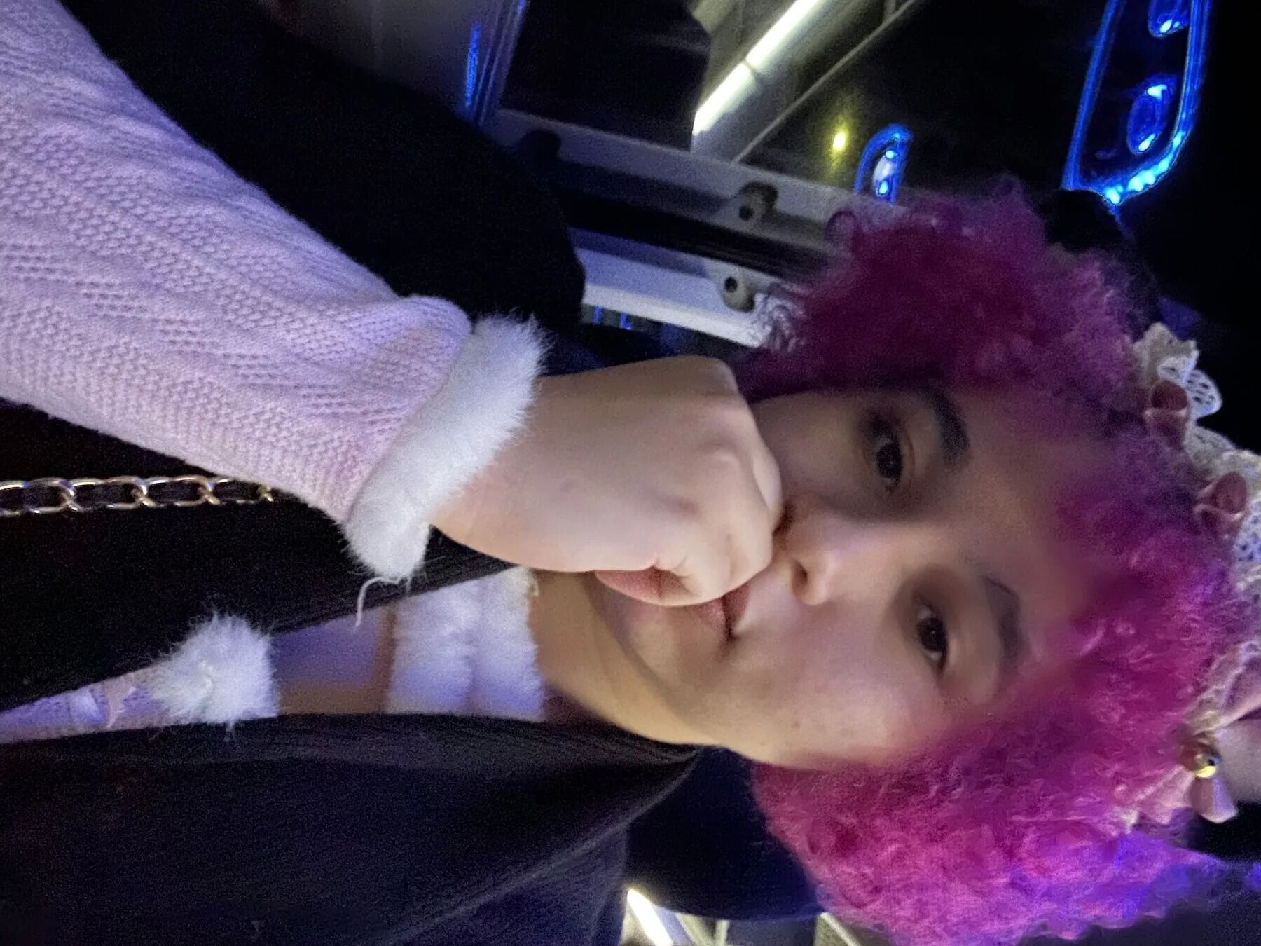 Cute chubby pink hair slut